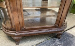 R. J. HORNER OAK 3 DOOR WINGED GRIFFIN CHINA CABINET