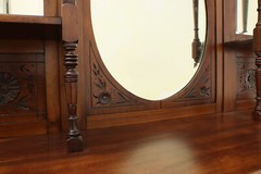 Art Nouveau Antique Carved Mahogany Etagere Display or Bar #51867