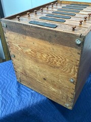 Antique oak general store collectors cabinet 8 drawer table top 1800s country