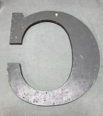 Decorative Salvage Tin Ceiling 16″ Patchwork White Metal VTG Letter C 2023-23B
