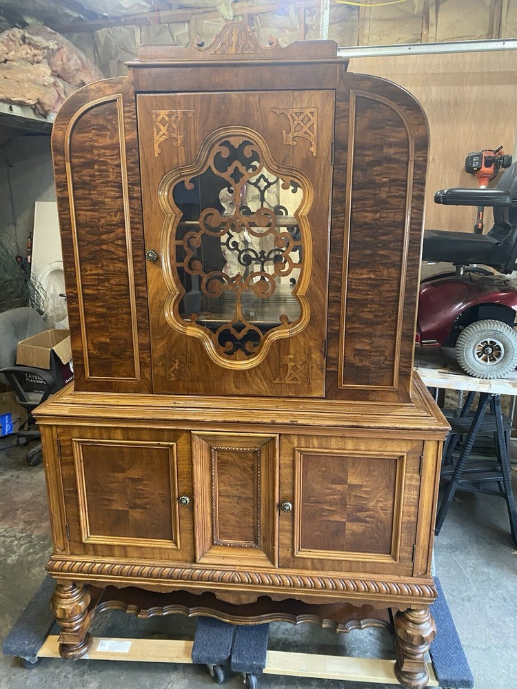 1800’s Tiger Maple Hutch Rare Good Condition Antique Retro