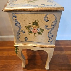 Horchow Hand Painted Florentine Wood Nightstand End Table Hall Cabinet Italian