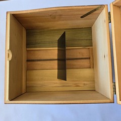 Vintage Oak Dovetail Card File Box Metal Slide Drawer