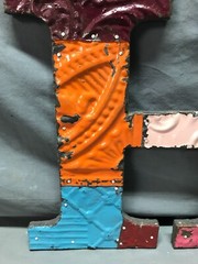 Decorative Salvaged Tin Ceiling 12″ Patchwork Mix Color Letter H Metal 352-25B
