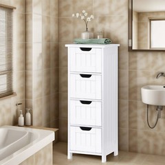 Bathroom Storage Cabinet Side Cabinet with 4 Drawers Entryway Cupboard 4 Colors