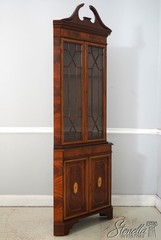 L73677: English Made Mahogany Inlaid Corner Cabinet 1 Of 2