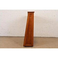Antique Mission Oak Arts & Crafts Standing Map Case, Circa 1900