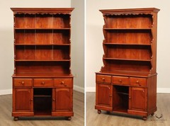 Antique 19th C. Early American Pine Cupboard Hutch