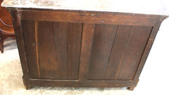 French Antique Tiger Mahogany Louis Philippe Marble Top Chest / Sideboard