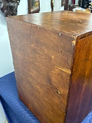 Antique oak general store collectors cabinet 8 drawer table top 1800s country
