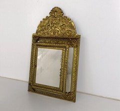 Vintage mirror Brush Brass Glass Cabinet Continental Ornate Brushes Included Wal
