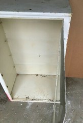VTG Shabby Medical Cabinet 25×42 Metal Glass Display Front White Chic 1026-26B