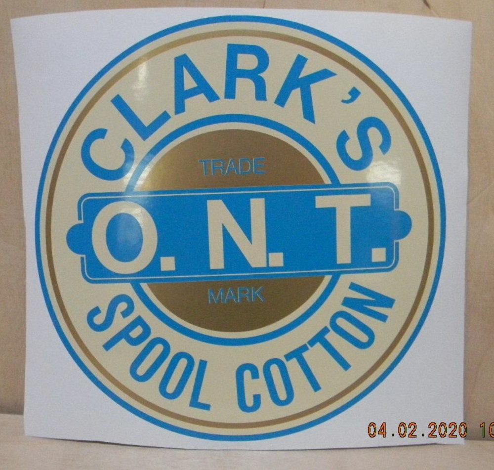 CLARK’S SPOOL CABINET LABEL / 6 INCH LABEL. FREE SHIPPING