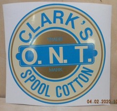 CLARK’S SPOOL CABINET LABEL / 6 INCH LABEL. FREE SHIPPING