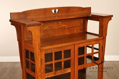 Antique Limbert Arts & Crafts Oak China Cabinet
