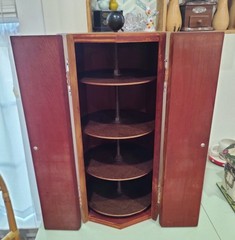Vintage Rotating Bar Cabinet | Mid-Century Spanish Revival Liquor Cabinet