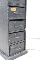 Vintage Primitive Black Wood Apothecary Spice 8 Drawer Wall/Counter Cabinet
