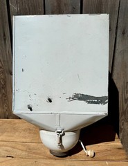 Vintage Antique Metal Hand Crank Flour Bin Sifter For Hoosier Cabinet