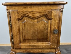 French Vintage Oak Bedside Tables Pair Cupboards Cabinets Louis XVI LOT 3956