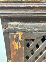 Antique Pilgrim hanging cupboard cabinet old surface 17th livery primitive