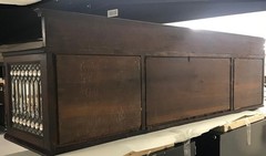 Antique Victorian Jeweled & Beveled Leaded Glass Back Cupboard – 1890s #22467