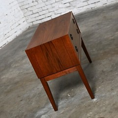 Scandinavian Modern Teak Low Bench Cabinet Credenza Attributed Arne Wahl Iversen