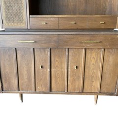 Mid-Century Danish Design Walnut Buffet Dry Bar w/ Hutch by Holman