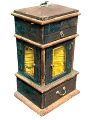 Antique Victorian 1800s Table Top JEWELRY Display Cabinet Apothecary Primitive