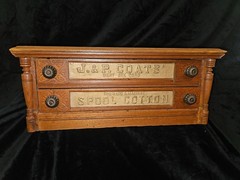 J. & P. Coats 2 drawer display case.