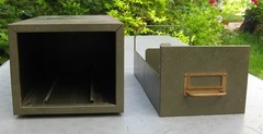 Vintage Weis Single Drawer Index Card Catalog Filing Cabinet Box Green