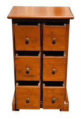 ANTIQUE QUEEN ANNE PENNSYLVANIA SIX DRAWER PINE SPICE CHEST / APOTHECARY CABINET