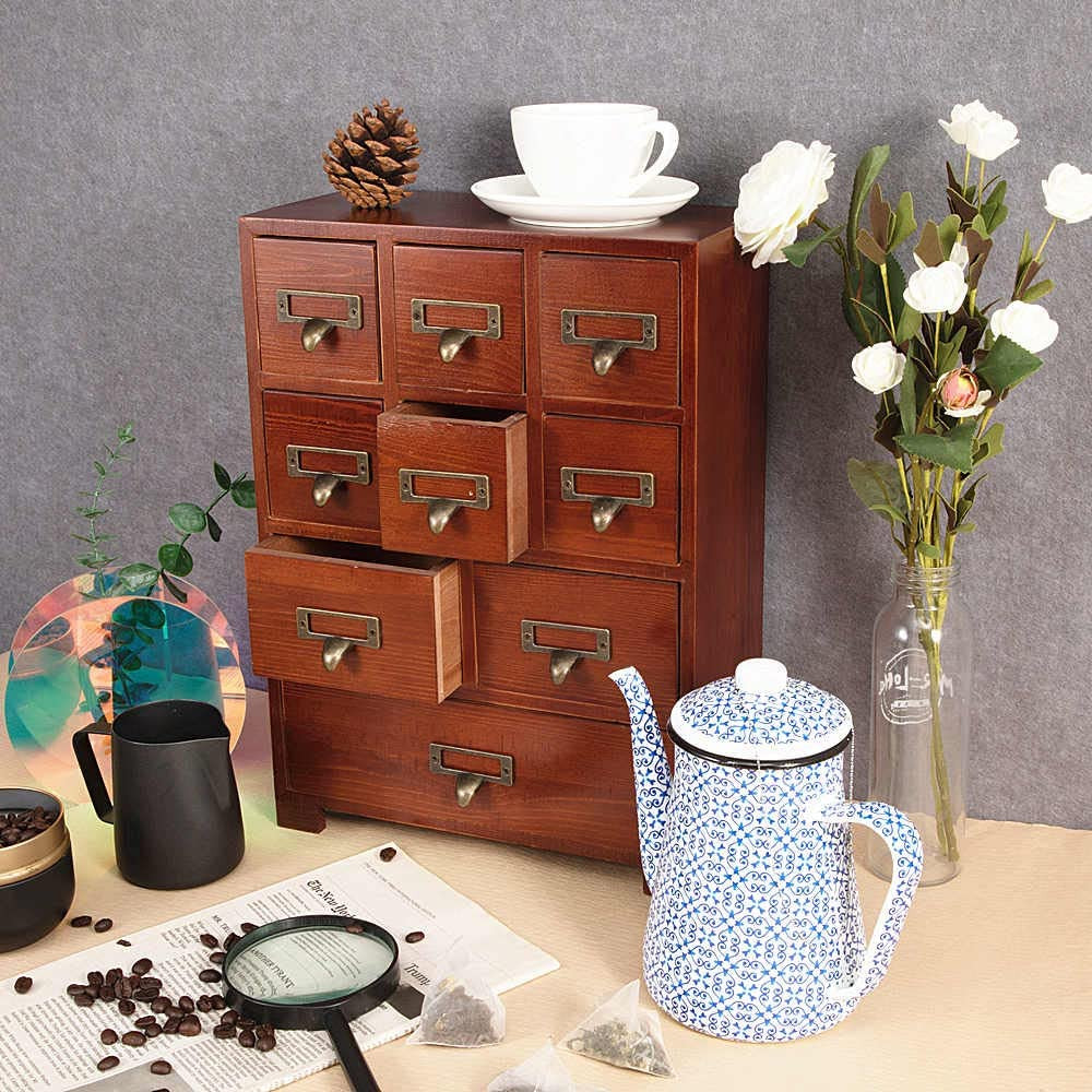 Farmhouse Rustic Medicine Small Vintage Chinese Cabinet Wood Tabletop Storage