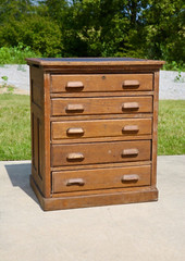 Antique Apothecary Cabinet Slot Machine Stand Wood Drawer Tiger Oak counter VTG