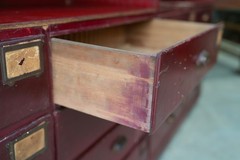 Antique Apothecary Cabinet Wood Drawer Store Counter Display Vintage industrial