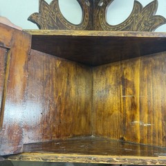 Antique Hand Stencil Corner Wall Cabinet Folk Art/Renaissance Revival 21” Tall
