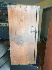 antique country panel wall cupboard hanging cabinet primitive box pine painted