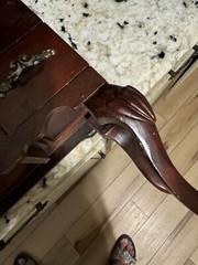 Antique Vintage Mahogany Salesman Sample Miniature Highboy Chest Clam Shell Rare