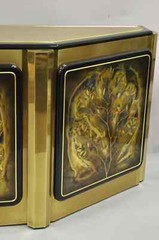 Bernhard Rohne For Mastercraft Acid Etched Brass Tree Of Life Credenza Cabinet