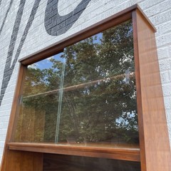 Petite Mid Century Walnut Hutch or Media Cabinet
