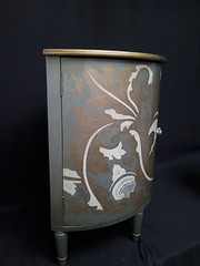 Decorative Crafts Inc. Demilune Italian Cabinet console Painted 30″ We Ship