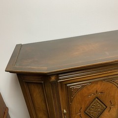 Antique 1900s Jacobean Hand Carved Solid Mahogany Wood Hutch Cabinet – 65”H 39”L