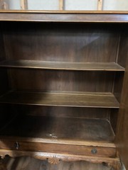 1800s burlwood cupboard/side board. Unrestored beauty. Intricate carving w/key