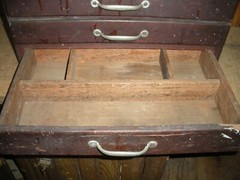 Vintage Primitive Handmade Wooden Cabinet with Drawers