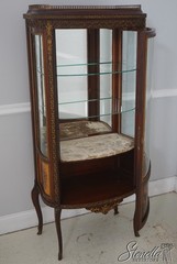 L72780: PAINES Vernis Martin Bow Front Mahogany Vitrine Display Cabinet