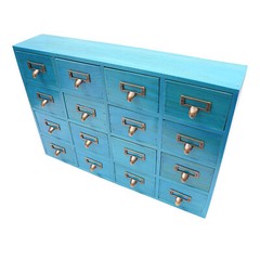 16 Drawers Apothecary Cabinet Library Card Catalog Cabinet Tabletop Vintage Apot