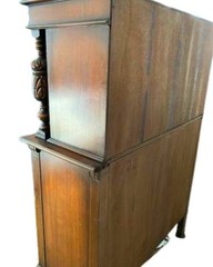 Antique Jacobean Style China Cabinet Hutch Cupboard