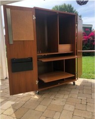 STUNNING DANISH TEAK DESK/ARMOIRE for Home Office / Small Apt