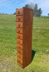 Antique Oak 10 Drawer File or Storage Cabinet 1920s