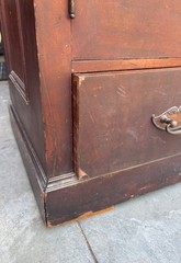 ANTIQUE Burl Walnut DENTIST CABINET/Armoire-Multi-DRAWER-Mirrored DOORS-19th C