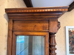 Vitrine, Louis XVI Vernis Martin Style, Carved Walnut fromFrance 1860